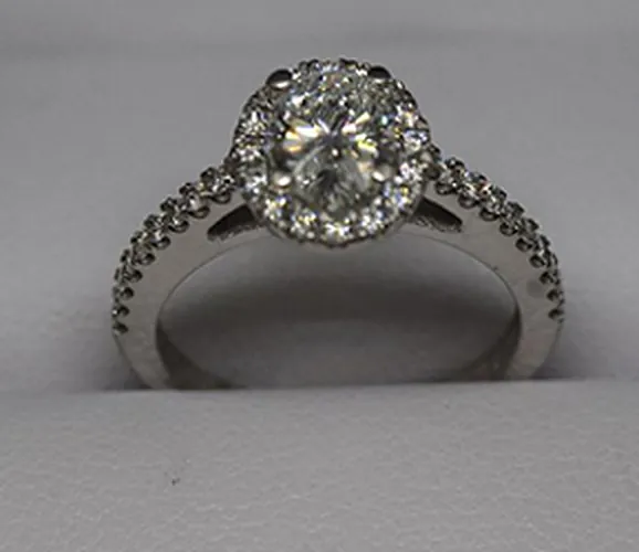 Oval Halo Engagement Ring by Fantasy GemArt